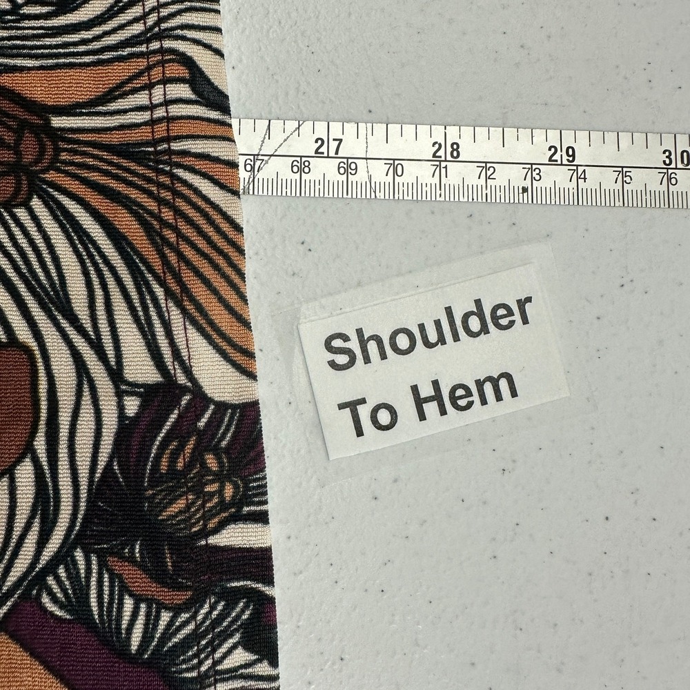 Chicos Travelers Womens Abstract Floral Top Size 3 US XL Slinky Boho Artsy Bold - Picture 5 of 6